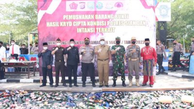 822 Botol Miras dan 108 Knalpot Brong di Siak Dimusnahkan