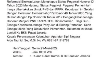 Surat Palsu Pengangkatan Honorer Jadi PNS Kembali Beredar, Ini Kata Kemenpan-RB