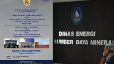 BPK Temukan Kesalahan Penganggaran Belanja Modal Dinas ESDM Kepri Sebesar Rp1,9 Miliar