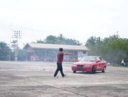 Keren, Begini Aksi Drifting di Lanud Roesmin Nurjadin Pekanbaru