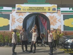 Polsek Kertapati Dirikan Pos Pelayanan Lebaran 2023 di Perempatan Fly Over Musi II Keramasan