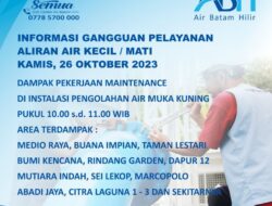 Informasi Maintenance ABH di IPA Muka Kuning, Berikut Daerah Terdampak