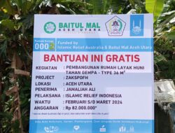 Baitul Mal-Islamic Relief Bangun 14 Rumah Layak Huni untuk Dhuafa Aceh Utara