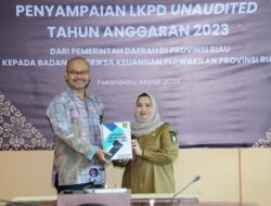 Bupati Bengkalis Serahkan LKPD Unaudited Tahun 2023 ke BPK Riau