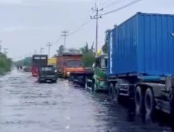 Kabar Baik, Banjir di Jalintim Pelalawan Mulai Menyusut