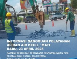ABH Informasikan Pekerjaan Terencana Penyambungan Pipa di Depan Blok 2 Baloi, Ini Area Terdampak