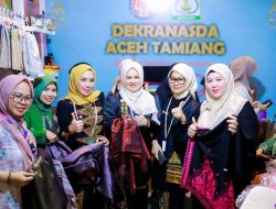 Tenun Songket Kerajinan Khas Aceh Tamiang Diserbu Pengunjung di Pameran Dekranas 2025 Balikpapan