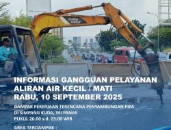 Penyambungan Pipa di Simpang Kuda Sei Panas, Suplai Air Terganggu Sementara