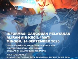 Kebocoran Pipa di Depan Symphony Land Nongsa Dalam Proses Perbaikan