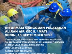 Penyambungan Pipa di Depan Villa Panbil Muka Kuning, Berikut Area Berpotensi Terdampak
