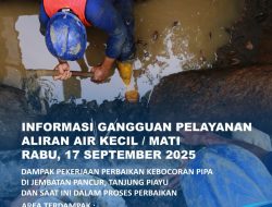 Kebocoran Pipa di Jembatan Pancur Tanjung Piayu Akibat Proyek Drainase Dalam Proses Perbaikan