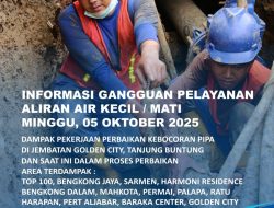 ABH Informasikan Perbaikan Kebocoran Pipa di Jembatan Golden City Tanjung Buntung