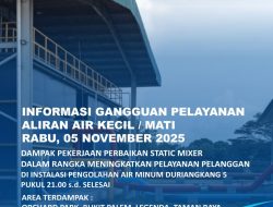 ABH Informasikan Perbaikan Static Mixer di IPA Duriangkang 5