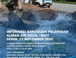 Perbaikan Kebocoran Pipa di Depan Nongsa Digital Park, Ini Area Terdampak