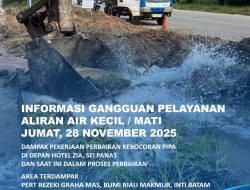 Kebocoran Pipa di Depan Hotel Zia Sei Panas Sedang Diperbaiki