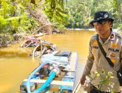 Tujuh Rakit Penambang Emas Ilegal Ditemukan di Aliran Sungai Setingkat Kampar