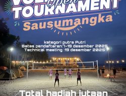 Turnamen Voli Pantai Sausumangka Perebutkan Hadiah Jutaan Rupiah