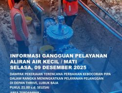 ABH Informasikan Perbaikan Kebocoran Pipa di Depan Thrive Lubuk Baja