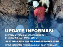 Penyambungan Pipa di Simpang Helm Batam Center Masih Berlangsung, Warga Diminta Bersabar