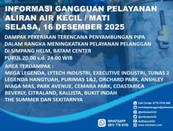 Ada Penyambungan Pipa di Simpang Helm Batam Center, Berikut Area Terdampak