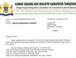 Kadin Kabupaten Tangerang Surati Disnaker soal Kewenangan Tripartit