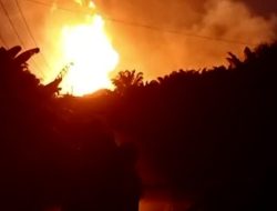 Pipa Gas PT TGI Inhil Bocor, Api Menjulang 15 Meter
