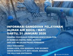 Ada Perbaikan Kebocoran Pipa di Depan Nongsa Digital Park, Berikut Daftar Area Terdampak