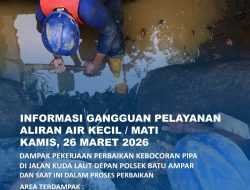 ABH Sampaikan Dampak Perbaikan Pipa Bocor di Jalan Kuda Laut Batu Ampar