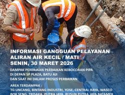 ABH Sampaikan Dampak Perbaikan Pipa Bocor di Depan SP Plaza Batu Aji
