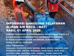 Malam Ini ABH Lakukan Pemeliharaan Trafo Intake di IPAM Duriangkang, Cek Area Terdampak