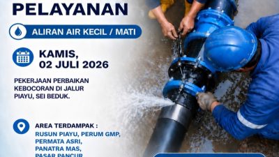 Perbaikan Kebocoran Pipa di Piayu, Ini Area Terdampak