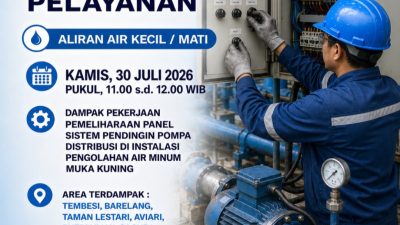 ABH Lakukan Pemeliharaan Panel Sistem Pendingin Pompa IPAM Muka Kuning, Ini Area Terdampak