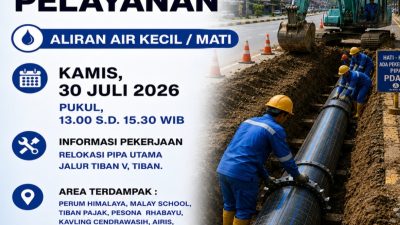 ABH Lakukan Pekerjaan Terencana Relokasi Pipa Jalur Utama Tiban V