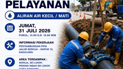 ABH Lakukan Penyambungan Pipa di Jalur Seroja-Dapur 12, Pelanggan Diminta Tampung Air
